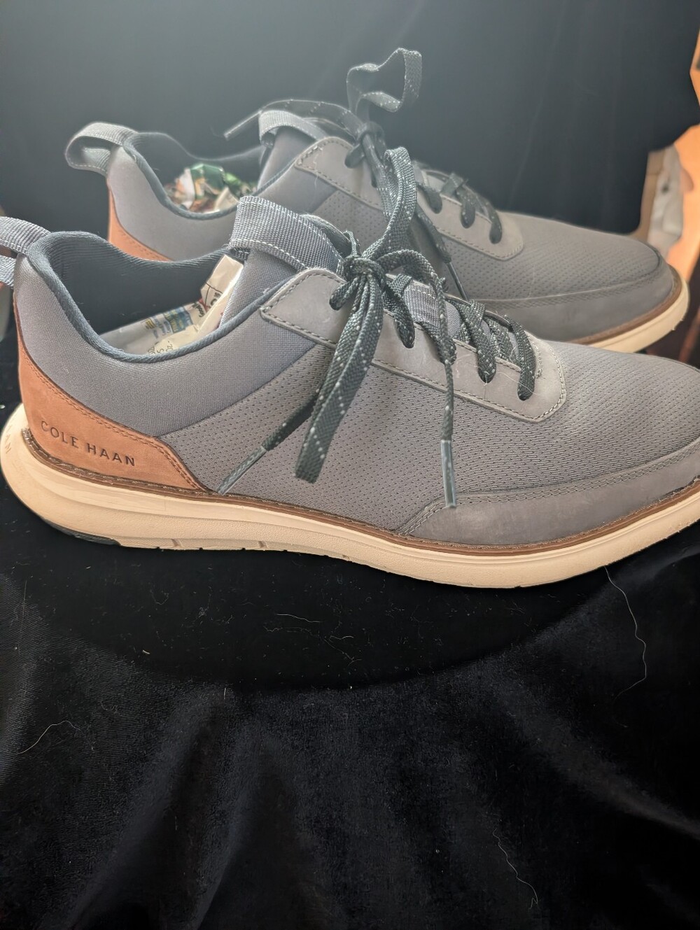Cole Haan Men's Gray Sneaker with Tan Heel Accent